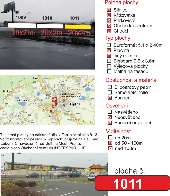 Reklamní plocha #10 – banner, Teplice