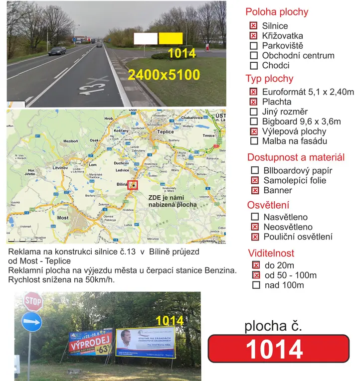 Reklamní plocha #4 – billboard, Teplice