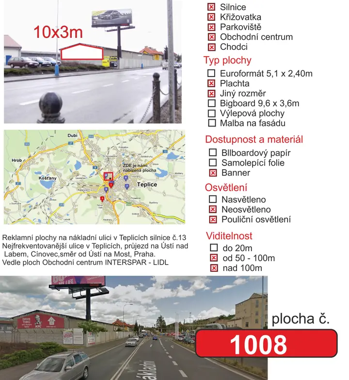 Reklamní plocha #9 – banner, Teplice